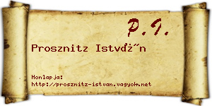 Prosznitz István névjegykártya